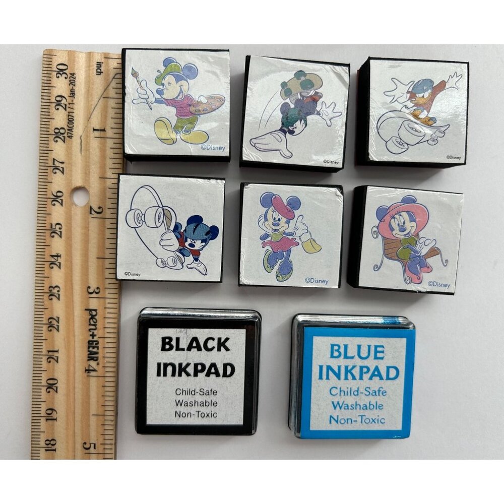 Disney Mickey Minnie Mouse Donald Duck Stamps & Mickey Craft Punch w/ Note Cards - Picture 3 of 7